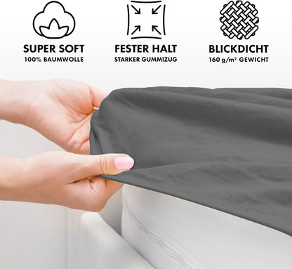 Premium Jersey Spannbettlaken Anthrazit™